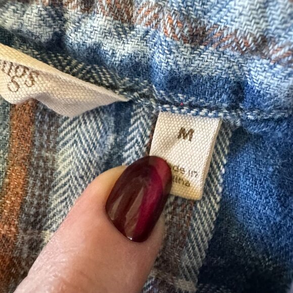 Soft Surroundings Womens Plaid Button Up Tunic Shirt M Cotton Pockets Oversized - Picture 4 of 8